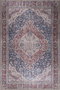 Conceptum Folk Chenille Alfombra Azul Marino y Burdeos 75 x 150 cm